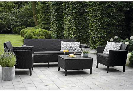 Дачная мебель Salemo 3 seater set Allibert (Аллиберт), цвет графит