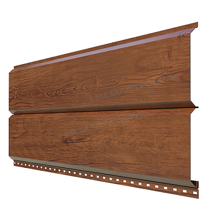 Металлический сайдинг Металл Профиль L брус, 0.5 ECOSTEEL, мореный дуб