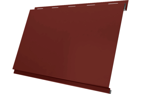 Металлический сайдинг Гранд Лайн / Grand Line профиль Вертикаль классик, PE 0.45 с пленкой RAL 3009 (оксидно-красный)