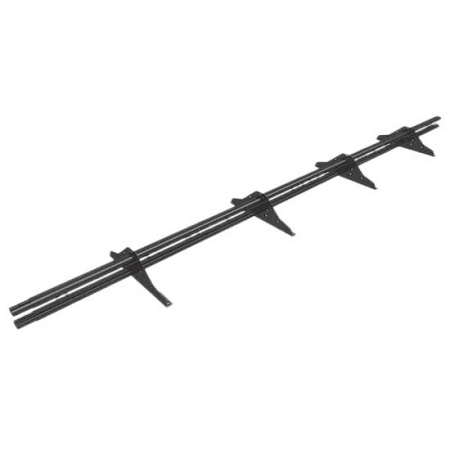Снегозадержатель трубчатый Металл профиль 3 м (4 опоры) с креплениями для металлочерепицы и мягкой битумной кровли, цвет RAL 9005 (черный)