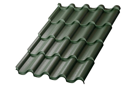 Металлочерепица Металл Профиль Монтерроса, VikingMP E 0.5, бутылочно-зелёный RAL6007