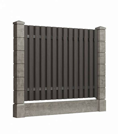 Заборные заполнения Модель 2A GRINDERDECO, ДПК, 3000х2600 мм, серый базальт