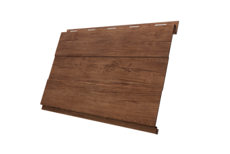 Металлический сайдинг Гранд Лайн / Grand Line профиль Вертикаль проф, Принт Премиум 0.45 с пленкой, Рябина насыщенная Фреш TwinColor