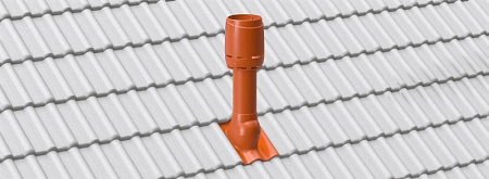 Комплект вентиляции сантехнического стояка Braas (Браас) для волновой черепицы, цвет красный