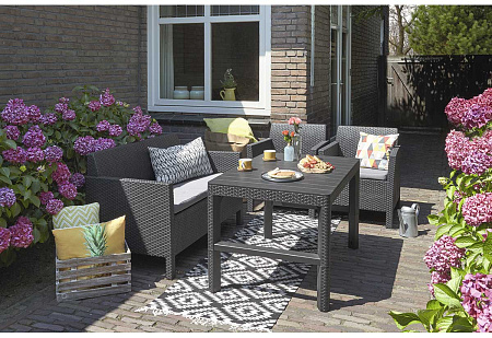 Стол Lyon rattan table Allibert (Аллиберт), цвет графит