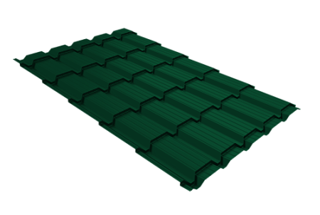 Волновой профиль Grand Line Quadro Profi, v01 0,5 PE, Zn 80-100, RAL 6005 зеленый мох