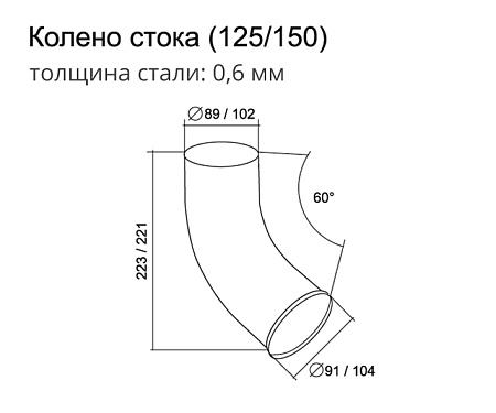 Колено водостока Grand Line PU 90 мм, темно-коричневый RR 32