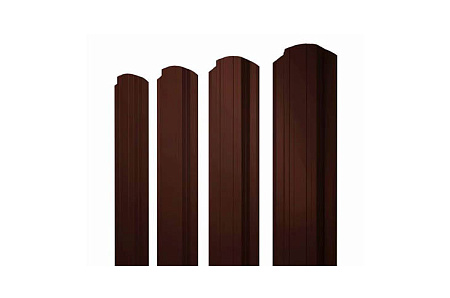 Штакетник металлический Grand Line, прямоугольный фигурный, Velur X 0.5, RR 32 коричневый Штакетник металлический Grand Line, прямоугольный фигурный, Velur X 0.5, RR 32 коричневый