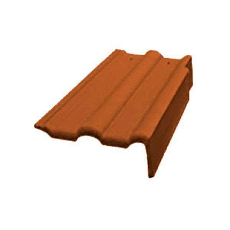 Боковая цементно-песчаная черепица Braas (Браас), правая, серия Франкфуртская, цвет коричневый, 420х330 мм
