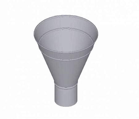 Воронка конусная D120 мм, Zn + порошк.покраска, цвет RAL 7004 (сигнально-серый)
