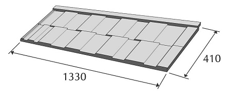 Композитная черепица Метротайл (Metrotile) серия MetroViksen, цвет Пустыня, 1330х410 мм