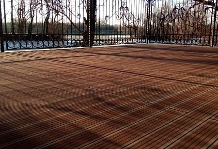 Террасная доска Смарт Terrapol / Террапол ДПК пустотелая c пазом, 4000х130х22 мм, цвет орех милано