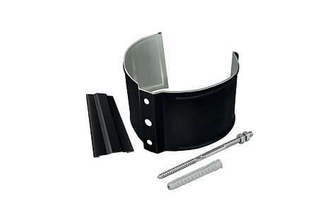 Кронштейн трубы на кирпич, круглый D125/90 Grand Line PE Matt, RAL 9005 черный