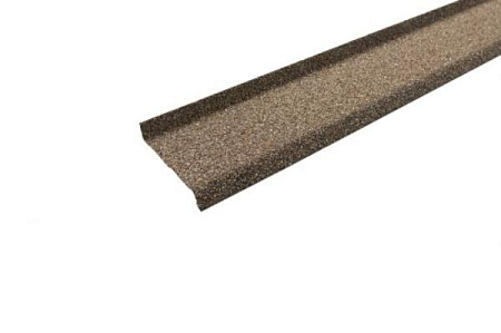 Цокольная планка металлическая (гранулят) Технониколь Hauberk, коричнево-бежевый