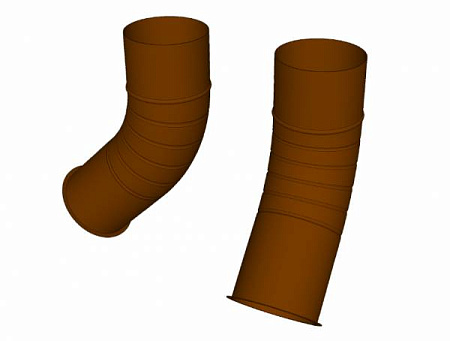 Колено гофрированное 60 гр D100 мм, Zn + порошк.покраска, цвет RAL 8017 (шоколад)