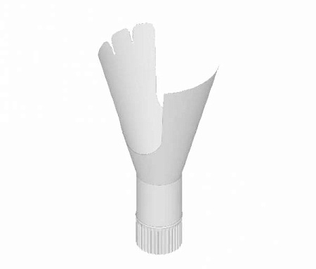 Воронка под желоб D100 мм, Zn + порошк.покраска, цвет RAL 9003 (сигнально-белый)