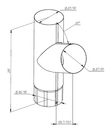 Тройник водосточной трубы Grand Line PU 90 мм, коричневый RAL 8017