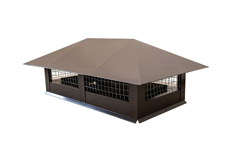 Дымник на трубу (колпак) с сеткой Grand Line 500х500 мм, 0.45 PE, RAL 8017 (шоколад)