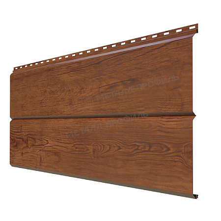 Металлический сайдинг Металл Профиль L брус XL Гладкий, 0.5 ECOSTEEL, мореный дуб