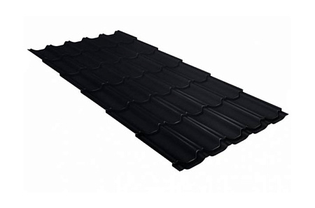 Металлочерепица Grand Line Kvinta Plus, 0,5 Velur X, RAL 9005 черный янтарь
