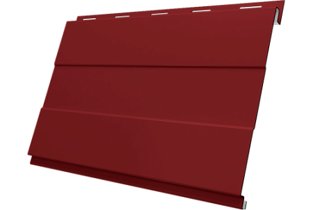 Металлический сайдинг Гранд Лайн / Grand Line профиль Вертикаль проф, Сатин 0.5 с пленкой, RAL 3011 коричнево-красный