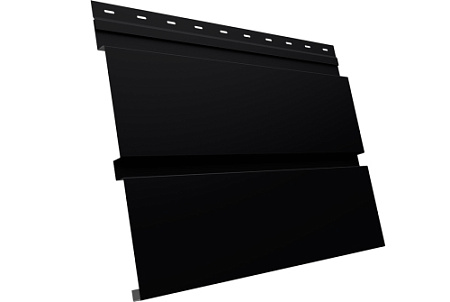 Металлический сайдинг Гранд Лайн / Grand Line профиль, Квадро Брус PurLite матовый 0.5 с пленкой, RAL 9005 черный