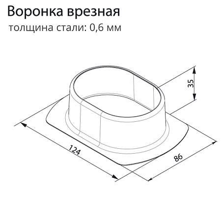 Воронка врезная Vortex / Вортекс Гранд Лайн, ZN (цинк)