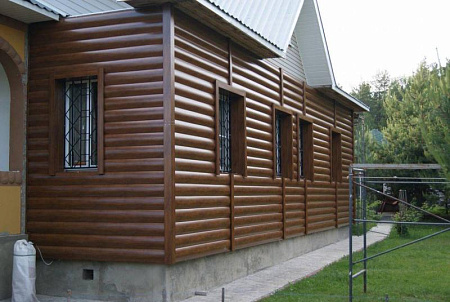 Металлический сайдинг Гранд Лайн / Grand Line профиль Блок-хаус new, Satin 0.5, цвет Ral 6005 (зеленый мох)