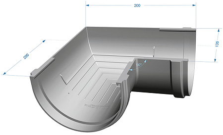 Угловой элемент 90°, D120 мм Деке Премиум / Docke Premium, цвет графит (Ral 7024)