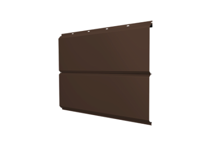 Металлический сайдинг Гранд Лайн / Grand Line профиль ЭкоБрус новый, Drap ТХ 0.5 с пленкой, RAL 8017 шоколад