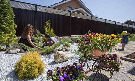 Модульное ограждение Гранд Лайн / Grand Line Estet Plus, Pe, высота 2 м, стойка 2,5 м, цвет RAL 3005 (вишня)