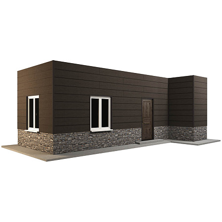 Фасадная панель GRINDERDECO ДПК плоская сторона, 300х16х1500 мм, венге