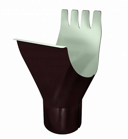 Воронка желоба полукруглая D125/90 Grand Line PE, RR 32 темно-коричневый