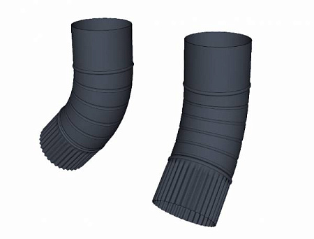 Отлив гофрированный 60 гр D100 мм, Zn + порошк.покраска, цвет RAL 7024 (мокрый асфальт)