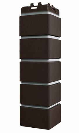 Угол Grand Line Design, Клинкерный кирпич 410х120 мм, шоколадный, со швом RAL 7006