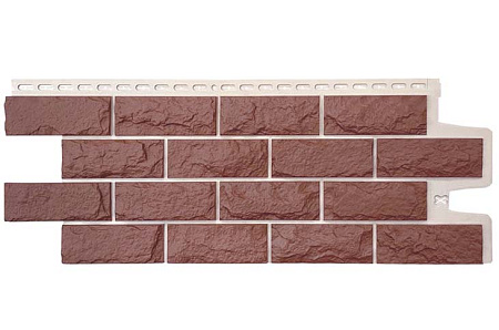 Фасадная панель Grand Line Design Plus, Колотый камень 1134х423мм, корица, с белым швом