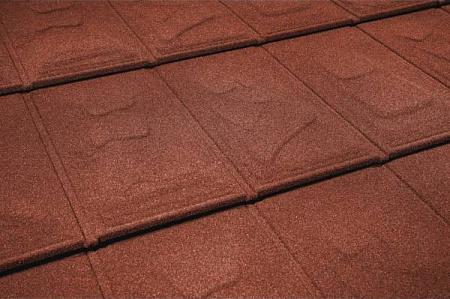 Композитная черепица Метротайл (Metrotile) серия I-Slate, цвет красный, 1340х430 мм