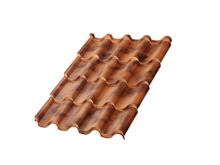 Металлочерепица Металл Профиль Монтерроса XL, CLOUDY 0.5, терракотовый Anticato