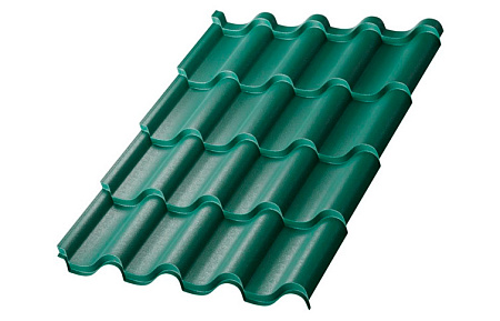 Металлочерепица Металл Профиль Монтерроса, VikingMP E 0.5, зелёный мох RAL6005