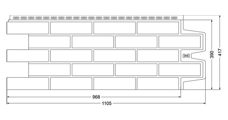 Фасадная панель Grand Line Design, Клинкерный кирпич 1105х417 мм, графит, со швом RAL 7006