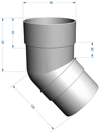Колено 45°, D85 мм Деке Премиум / Docke Premium, цвет шоколад (Ral 8019)