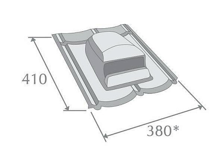 Кровельный вентилятор RV75 Метротайл (Metrotile), цвет коричневый, 380х410 мм