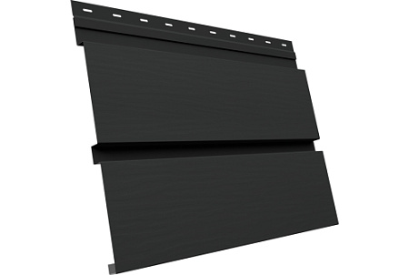 Металлический сайдинг Гранд Лайн / Grand Line профиль Квадро Брус 3D, Сатин матовый ТХ 0.5 с пленкой, RAL 7016 (антрацитово-серый)