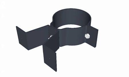 Охват гибкий на лапках D120 мм, Zn + порошк.покраска, цвет RAL 7024 (мокрый асфальт)