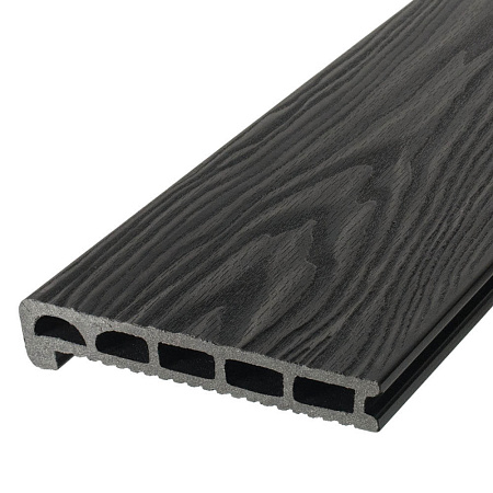 Финишная доска/ступень из ДПК TALVERWOOD 3D фактура дерева, 150х25х3000, антрацит Финишная доска/ступень из ДПК TALVERWOOD 3D фактура дерева, 150х25х3000, антрацит