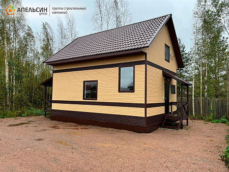 Монтаж кровли волнового профиля Grand Line Classic + Фасадных панелей Ю-Пласт Stone House (с цоколем) г.п. Рахья 