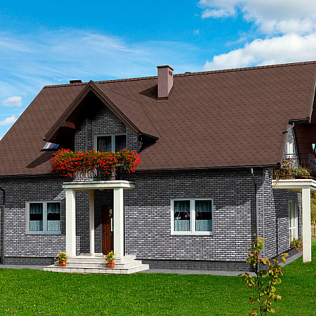 Фасадная плитка 1000х250 мм (2,2 кв.м/уп.) Технониколь Hauberk Камень, сланец