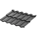 Металлочерепица модульная Aquasystem Гетеборг, Rooftop Бархат, 1205х765 мм, RAL 7016 антрацитово-серый