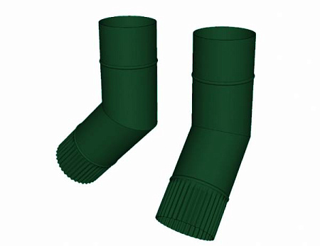 Колено фальц D150 мм, Zn + порошк.покраска, цвет RAL 6005 (зеленый мох)