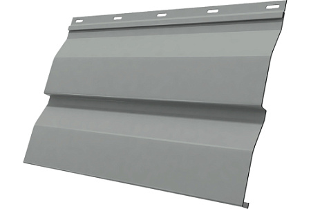 Металлический сайдинг Гранд Лайн / Grand Line профиль Корабельная доска, Сатин 0.5 с пленкой, RAL 9006 бело-алюминиевый